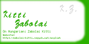 kitti zabolai business card